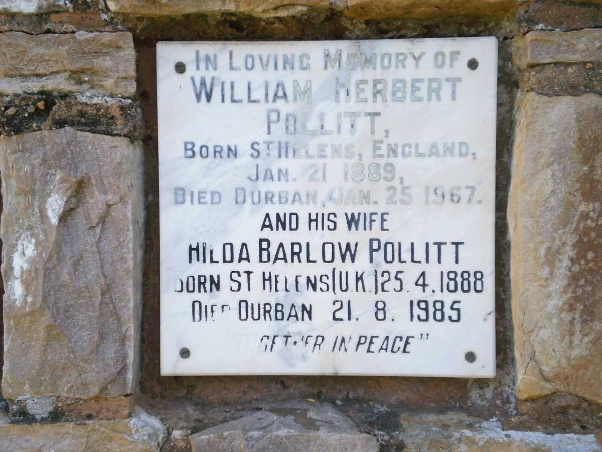 POLLITT William Herbert 1889-1967 &amp; Hilda Barlow 1888-1985