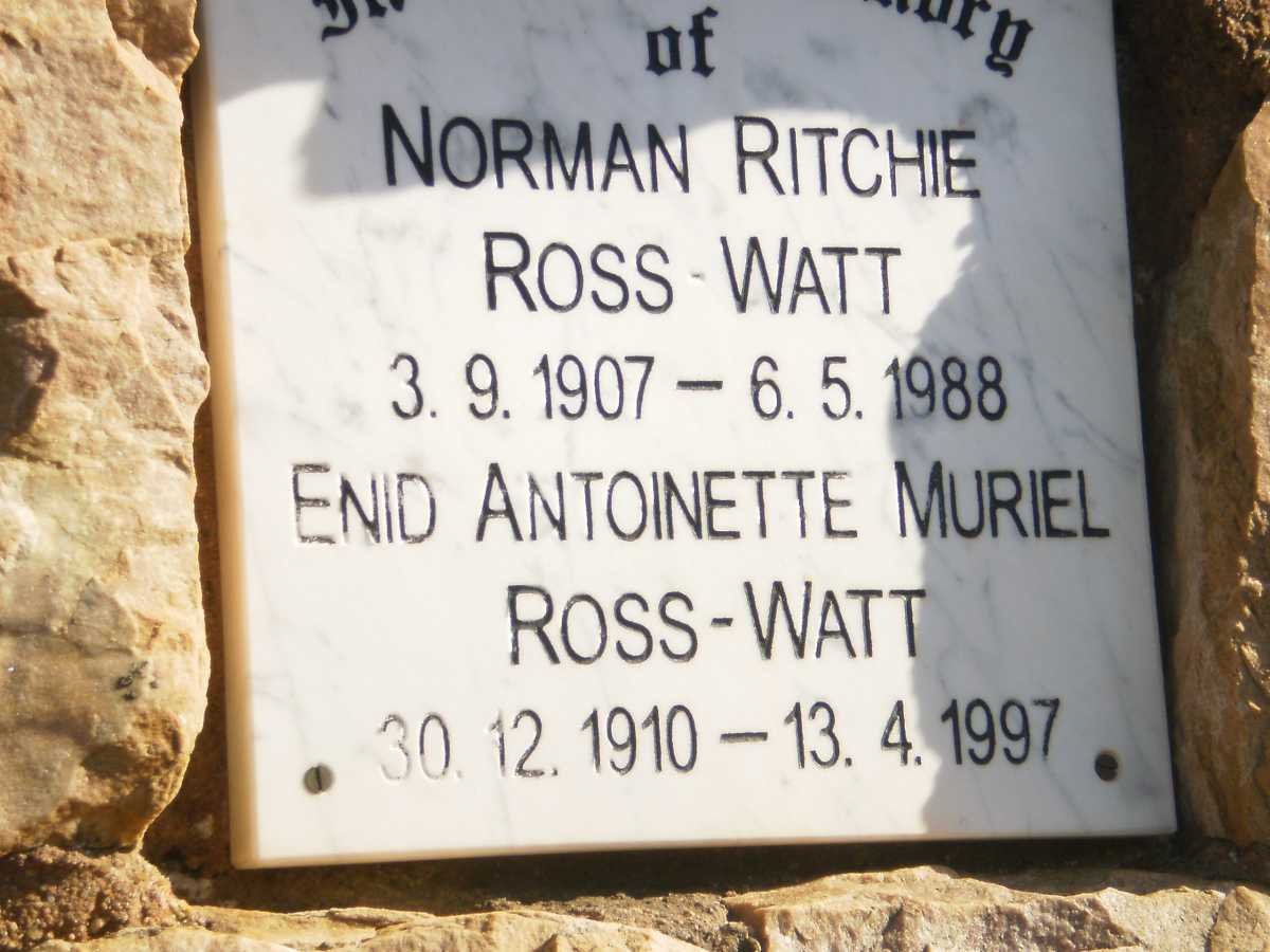 WATT Norman Ritchie, Ross 1907-1988 &amp; Enid Antoinette Muriel 1910-1997