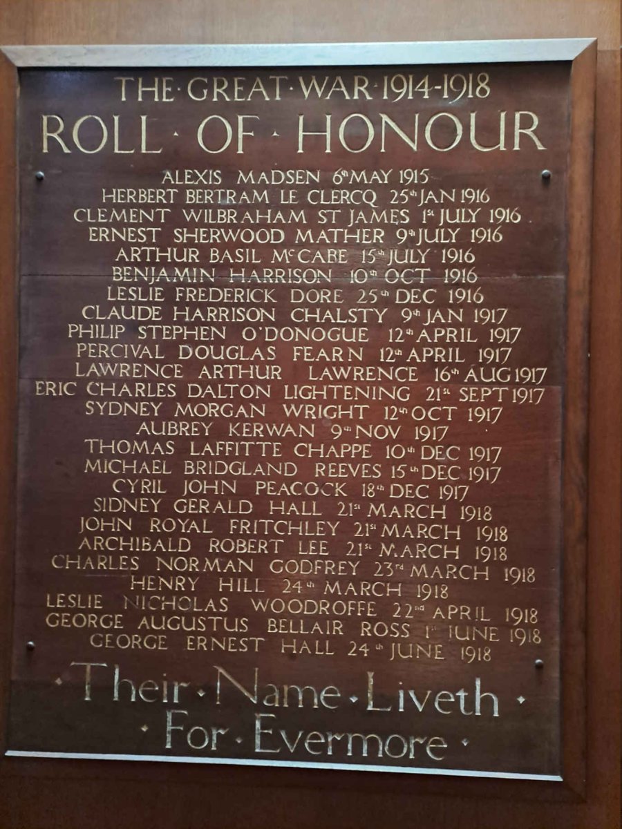 5. Roll of Honour - The Great War 1914-1918 - See names