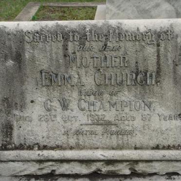 CHAMPION Emma Church nee HILLARY -1932