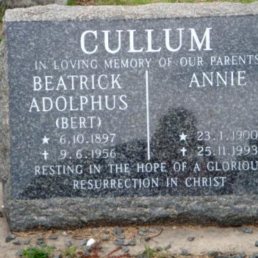 CULLUM Beatrick Adolphus 1897-1956 &amp; Annie 1900-1993