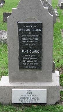 CLARK William 1822-1903 &amp; Jane 1823-1908 :: CLARK Ann -1947