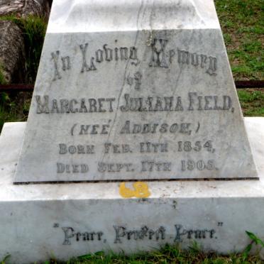 FIELD Margaret Juliana nee ADDISON 1854-1905