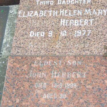 HERBERT Elizabeth Helen Mary -1977 :: HERBERT John -1988