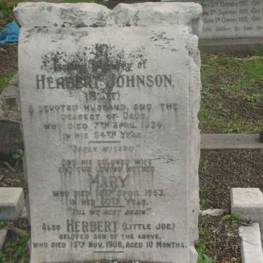 JOHNSON Herbert -1934 &amp; Mary -1953 :: JOHNSON Herbert -1906