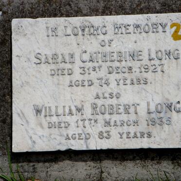 LONG William Robert -1935 &amp; Sarah Catherine -1927