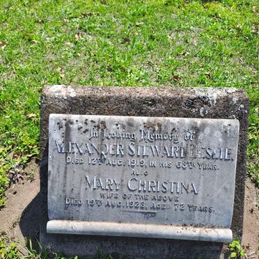 LESLIE Alexander Stewart -1919 & Mary Christina -1928