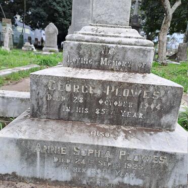 PLOWES George -1904 & Annie Sophia -1925