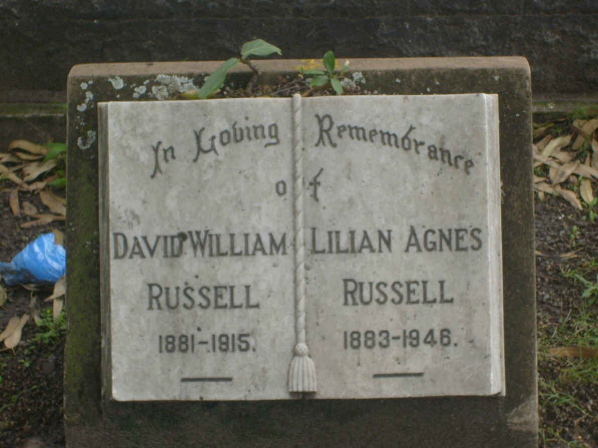 RUSSELL David William 1881-1915 &amp; Lilian Agnes 1883-1946