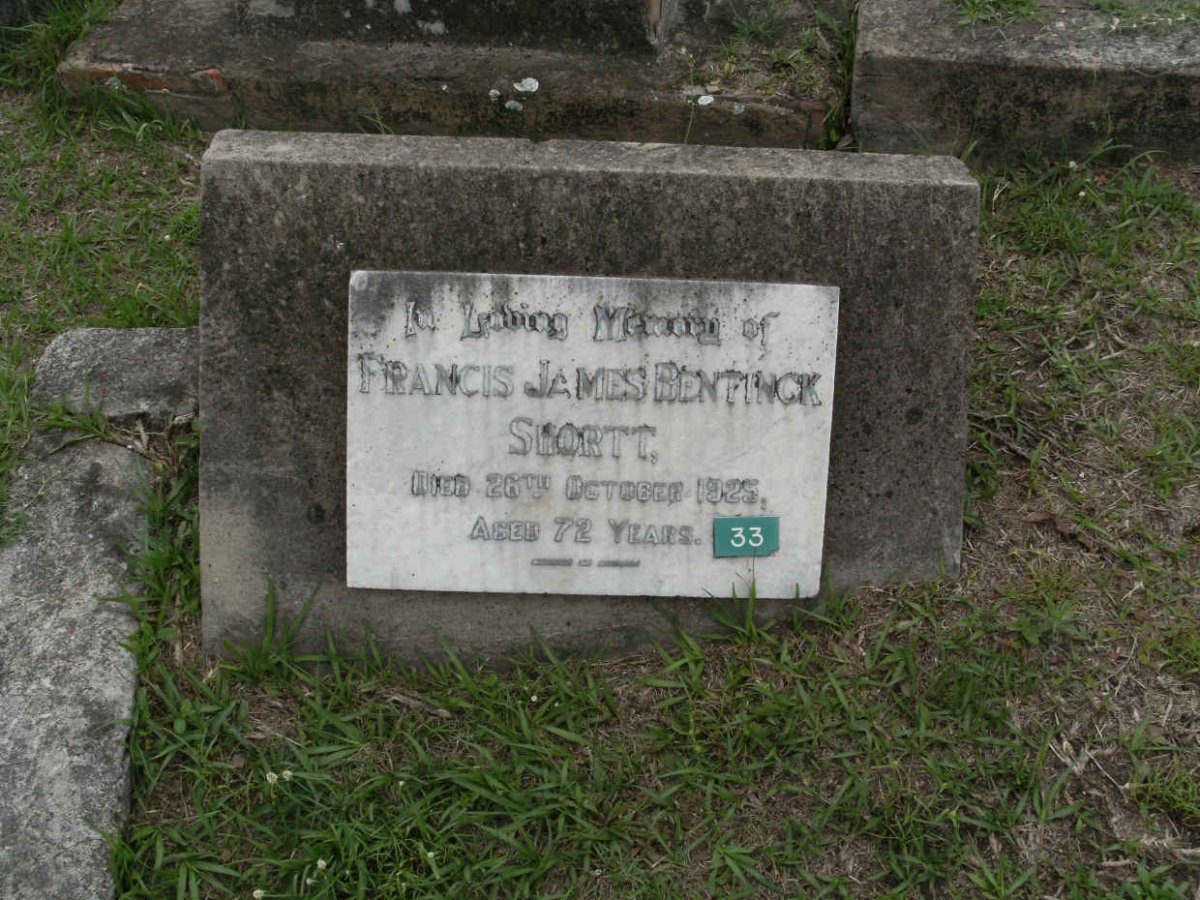 SHORTT Francis James Bentinck -1925