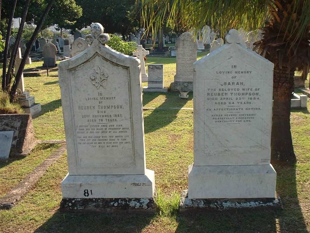 THOMPSON Reuben 1817-1887 &amp; Sarah 1820-1884