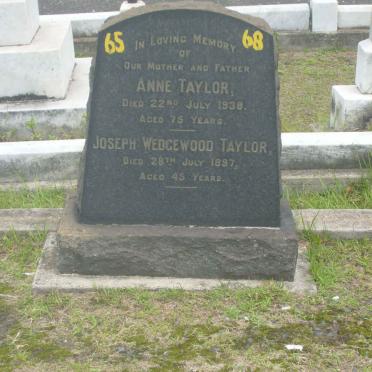 TAYLOR Joseph Wedgewood -1897 &amp; Anne -1938