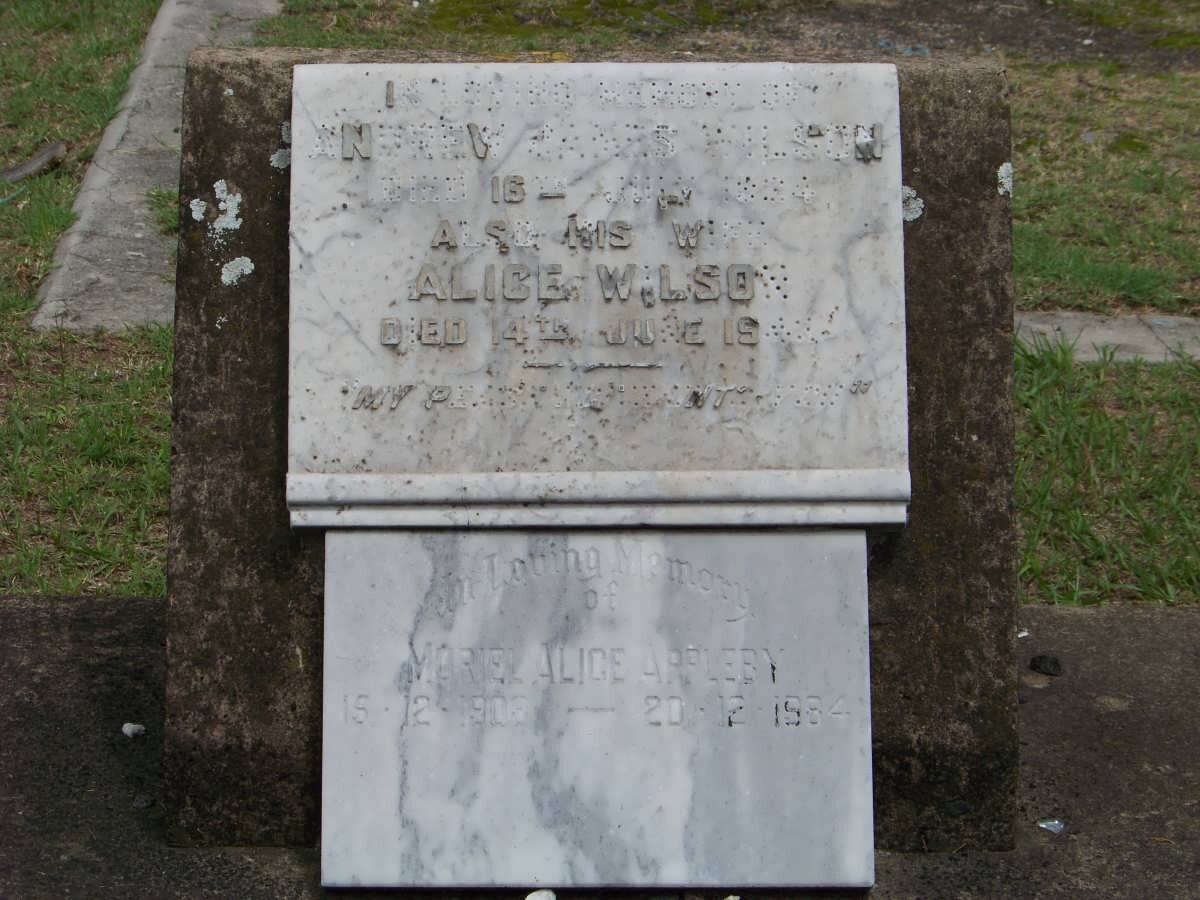 WILSON Andrew James 1924 &amp; Alice -1943 :: APPLEBY Muriel Alice 190?-19?4