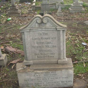 WATKINS Frederick William -1912 &amp; Amy CRUTCHLEY -1939 :: WATKINS Frederick Kinsey Crutchley -1956