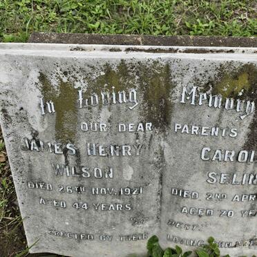 WILSON James Henry -1921 & Caroline Selina -1952