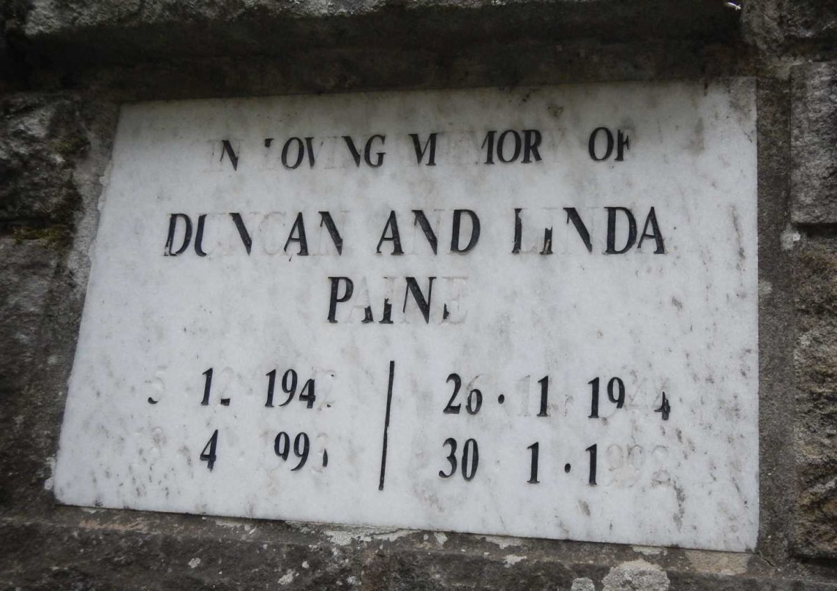 PAINE Duncan 1942-1993 &amp; Linda 1944-1992