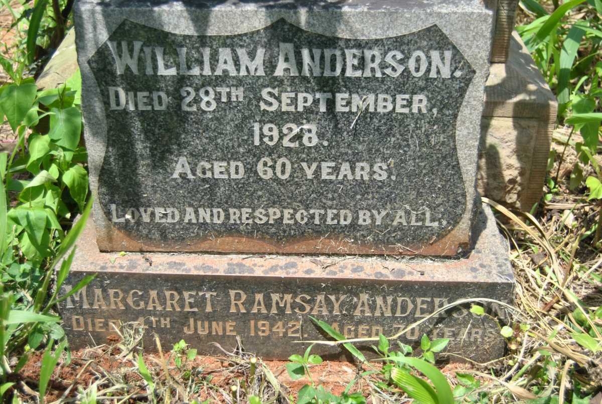 ANDERSON William -1928 &amp; Margaret RAMSAY -1942