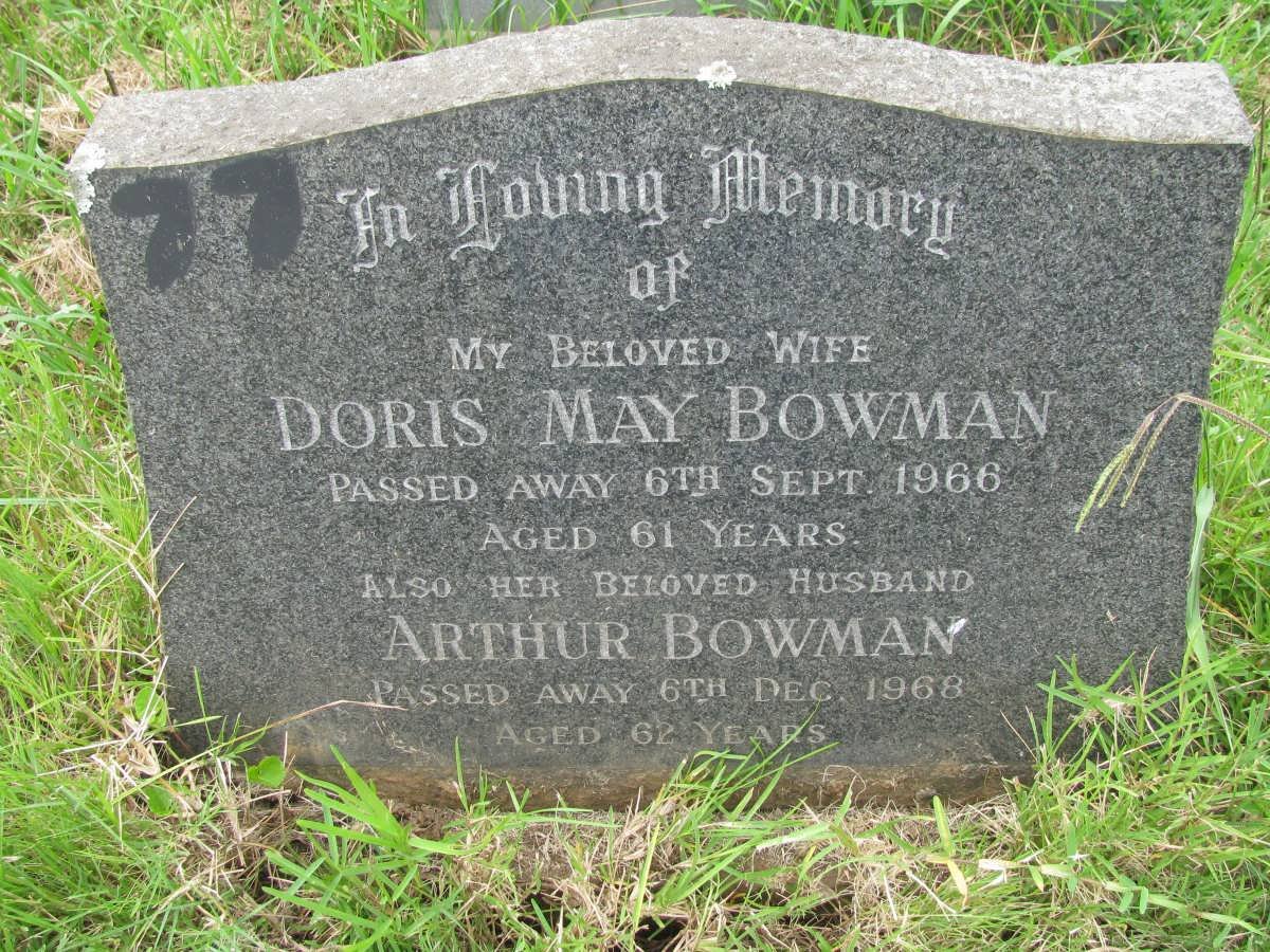 BOWMAN Arthur -1968 &amp; Doris May -1966