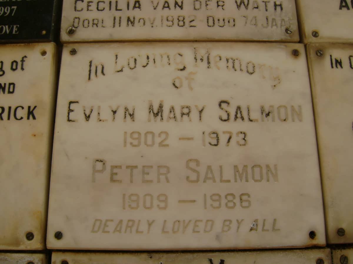 SALMON Peter 1909-1986 &amp; Evlyn Mary 1902-1973