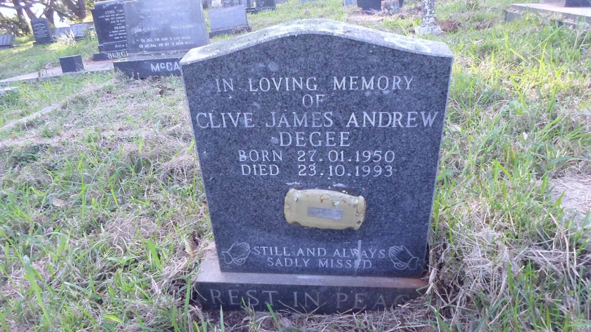 DEGEE Clive James Andrew 1950-1993 :: LENTON Doris I 1925--2001