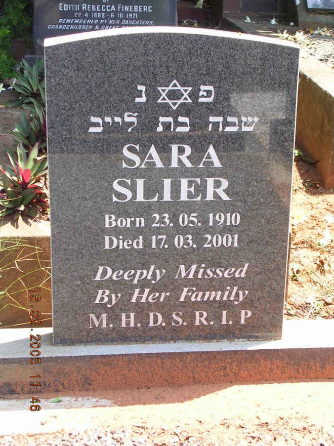 SLIER Sara 1910-2001