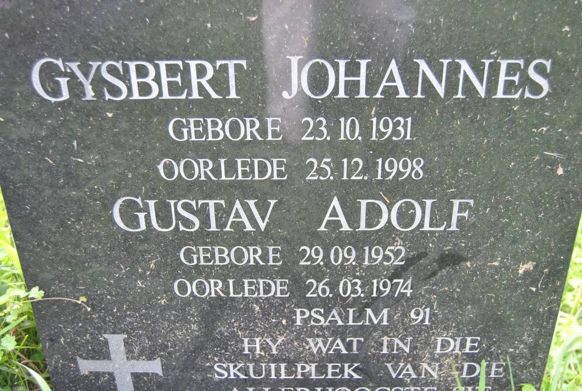 MULLER Gysbert Johannes 1931-1998 :: MULLER Gustav Adolf 1952-1974