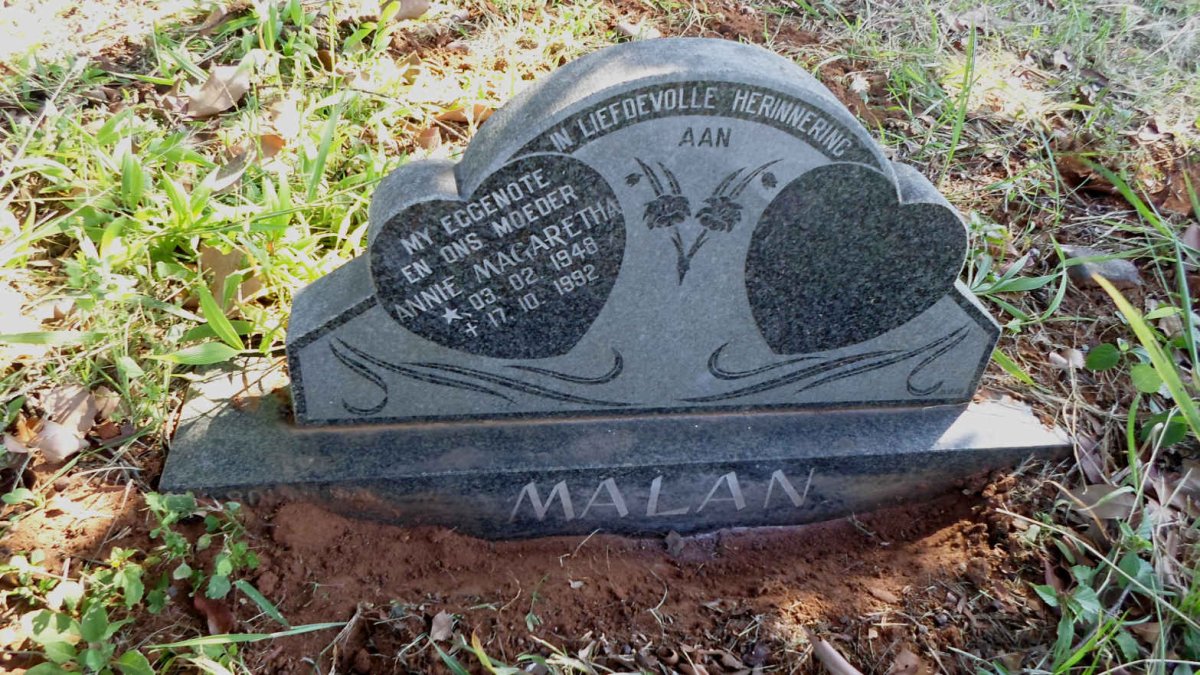 MALAN Annie Magaretha 1948-1992