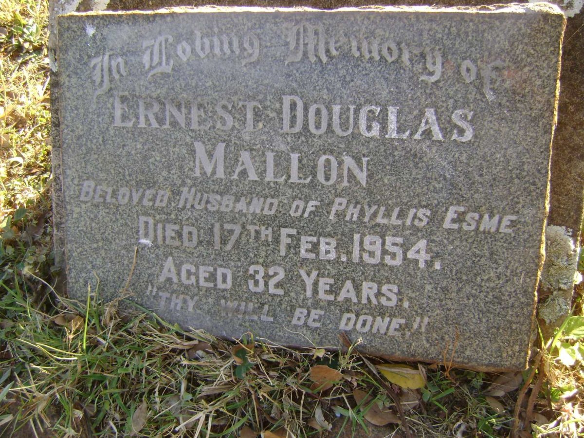 MALLON James Watson -1944 &amp; Maria Elizabeth -1962 :: MALLON Ernest Douglas -1954