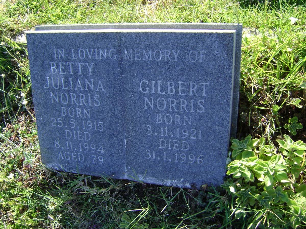 NORRIS Gilbert 1921-1996 &amp; Betty Juliana 1915-1994