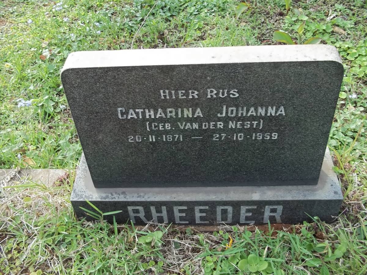 RHEEDER Catharina Johanna nee VAN DER NEST 1871-1959 