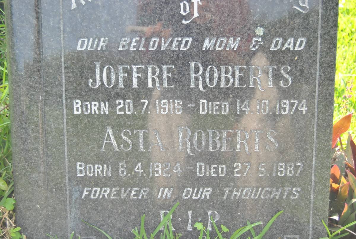 ROBERTS Joffre 1916-1974 &amp; Asta 1924-1987