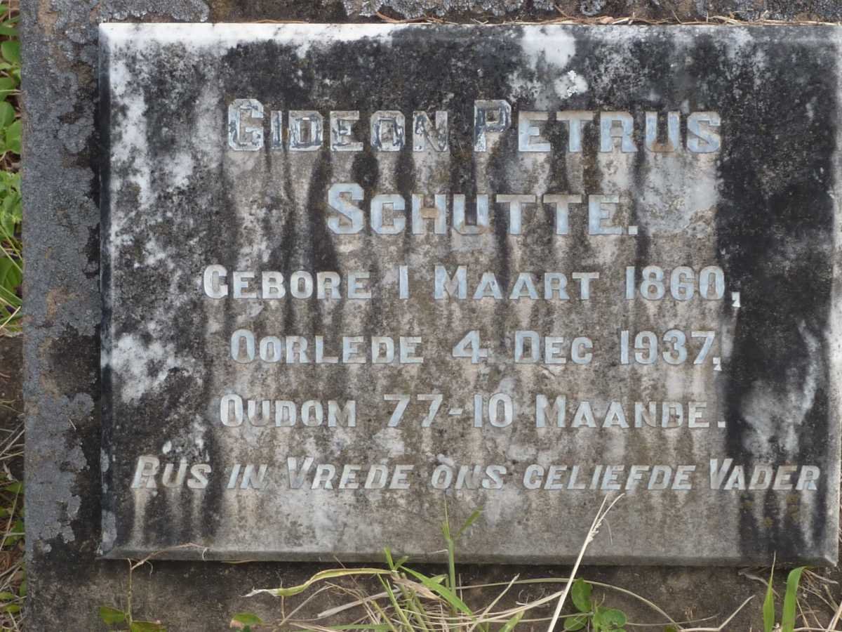 SCHUTTE Gideon Petrus 1860-1937