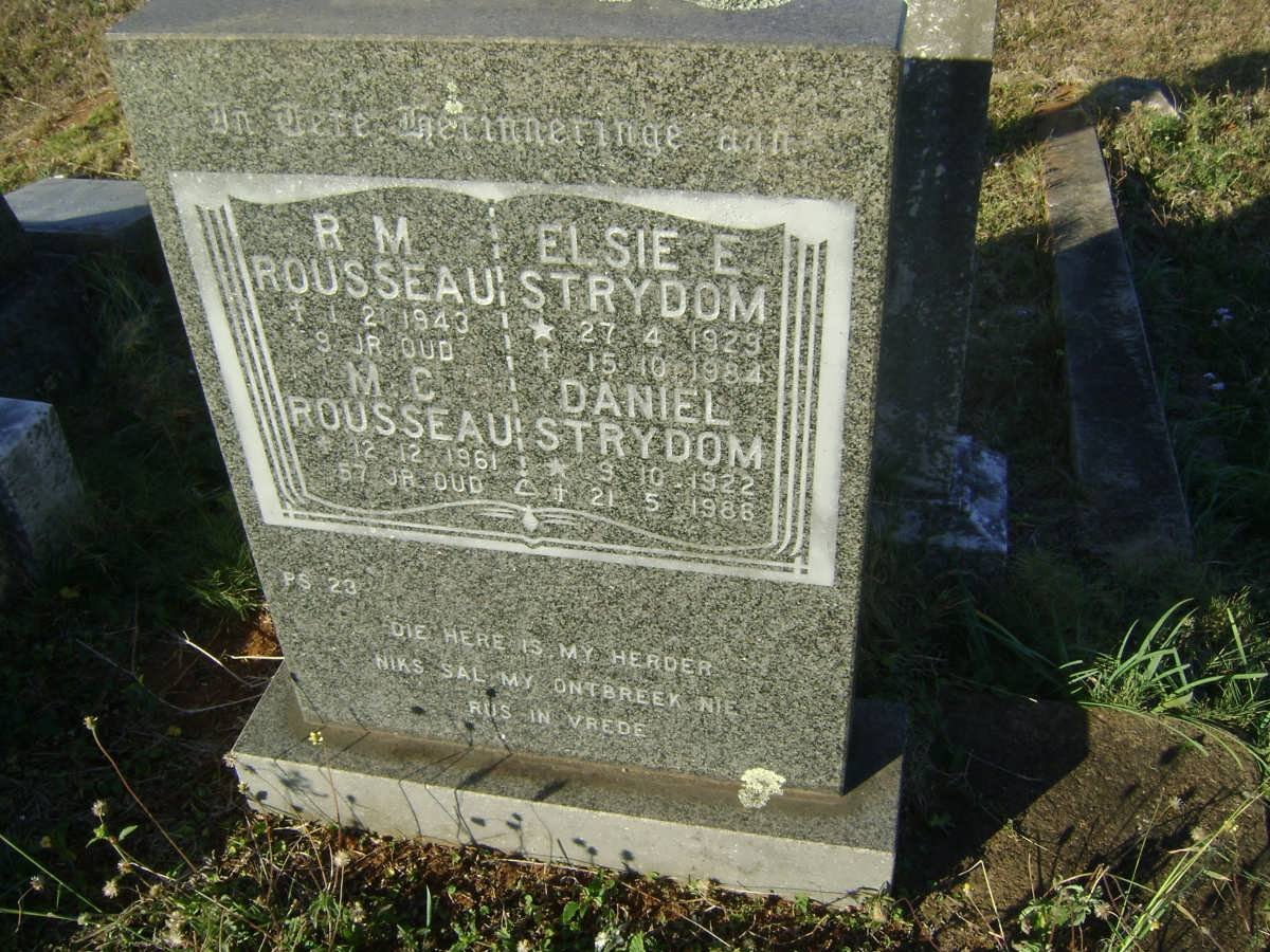 STRYDOM Daniel 1922-1988 &amp; Elsie E. 1929-1984 :: ROUSSEAU M.C. -1961 :: ROUSSOEAU R.M. -1943