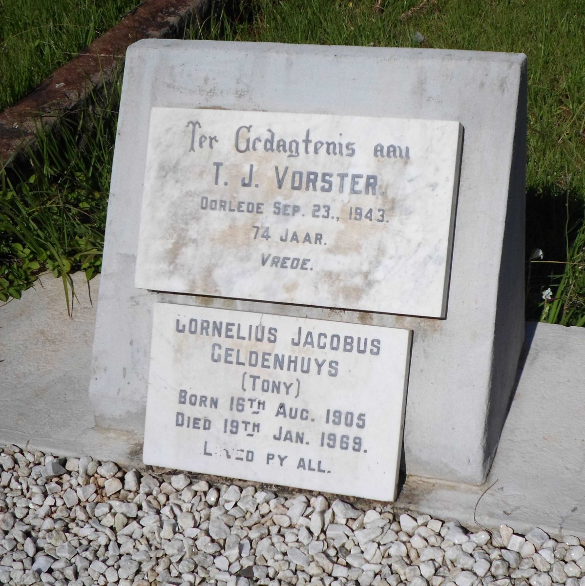 VORSTER T.J. -1943 :: GELDENHUYS Cornelius Jacobus 1905-1969