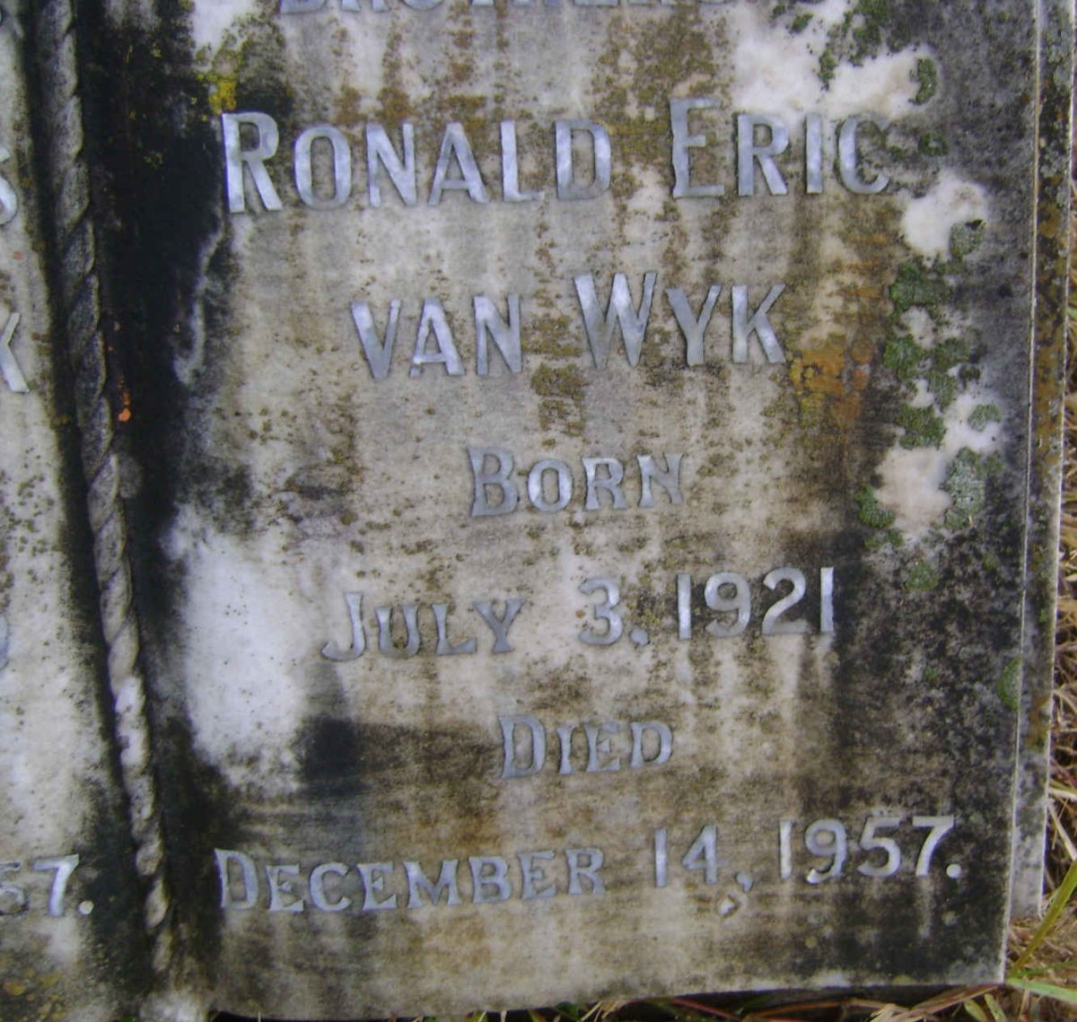 WYK Ronald Eric, van 1921-1957