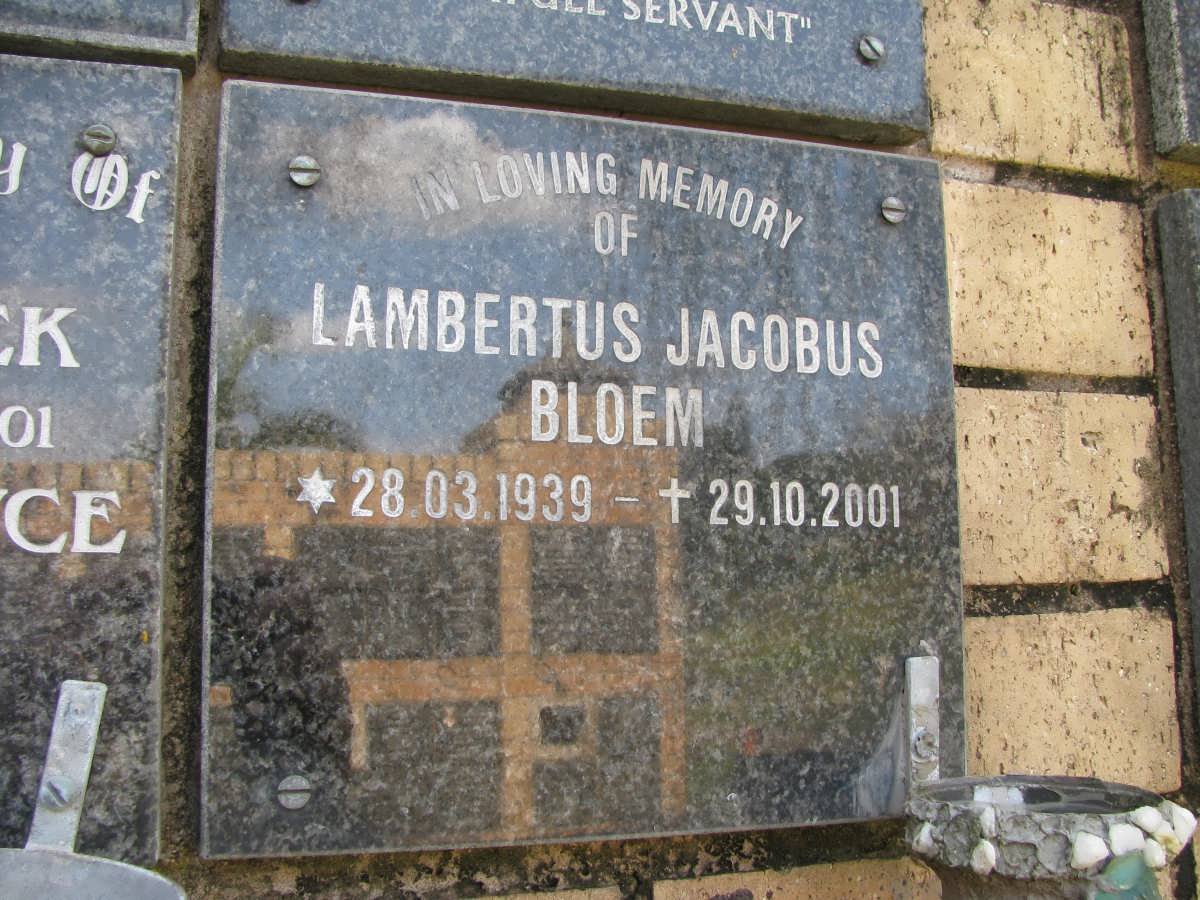 BLOEM Lambertus Jacobus 1939-2001