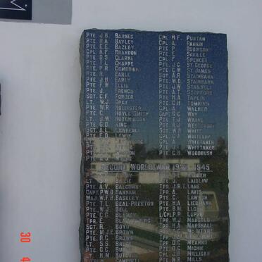 Plaque_2 - First World War 1914-1918 (continued) :: Second World War 1939-1945