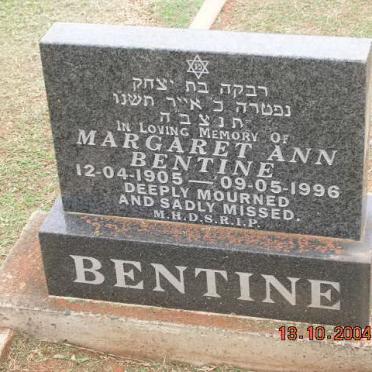 BENTINE Margaret Ann 1905-1996