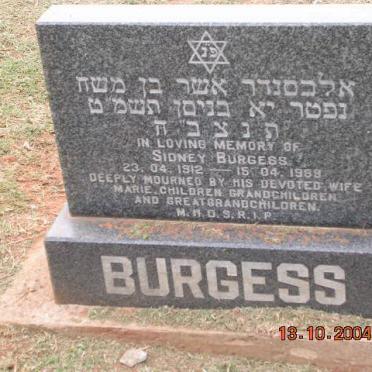 BURGESS Sidney 1912-1989