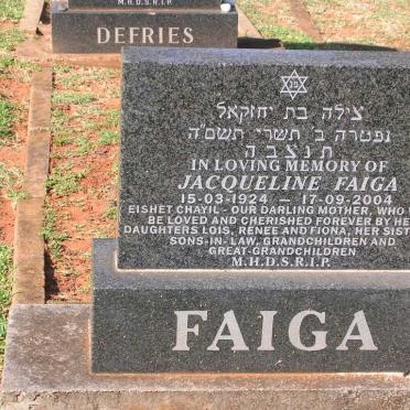 FAIGA Jacqueline 1924-2004