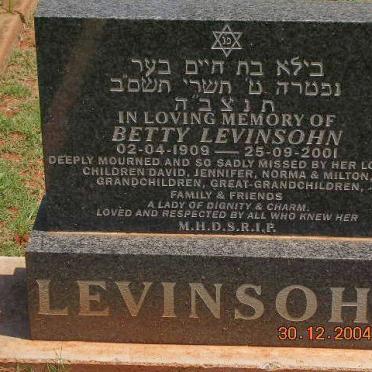 LEVINSOHN Betty 1909-2001