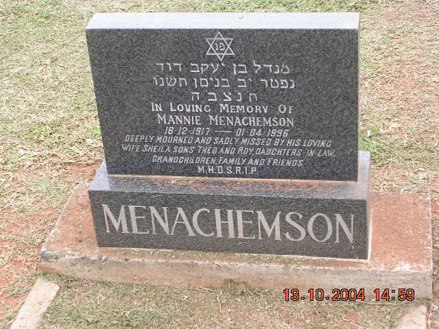 MENACHEMSON Mannie 1917-1996