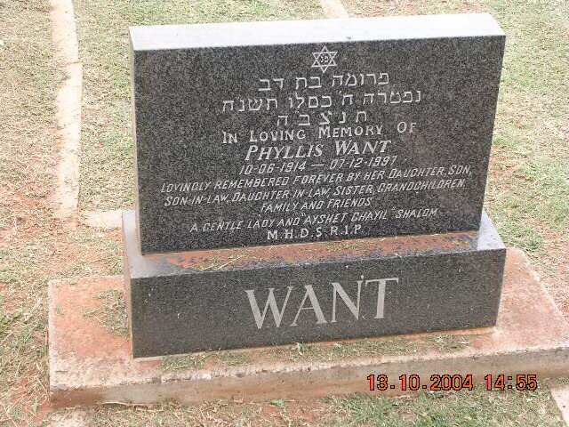 WANT Phyllis 1914-1997