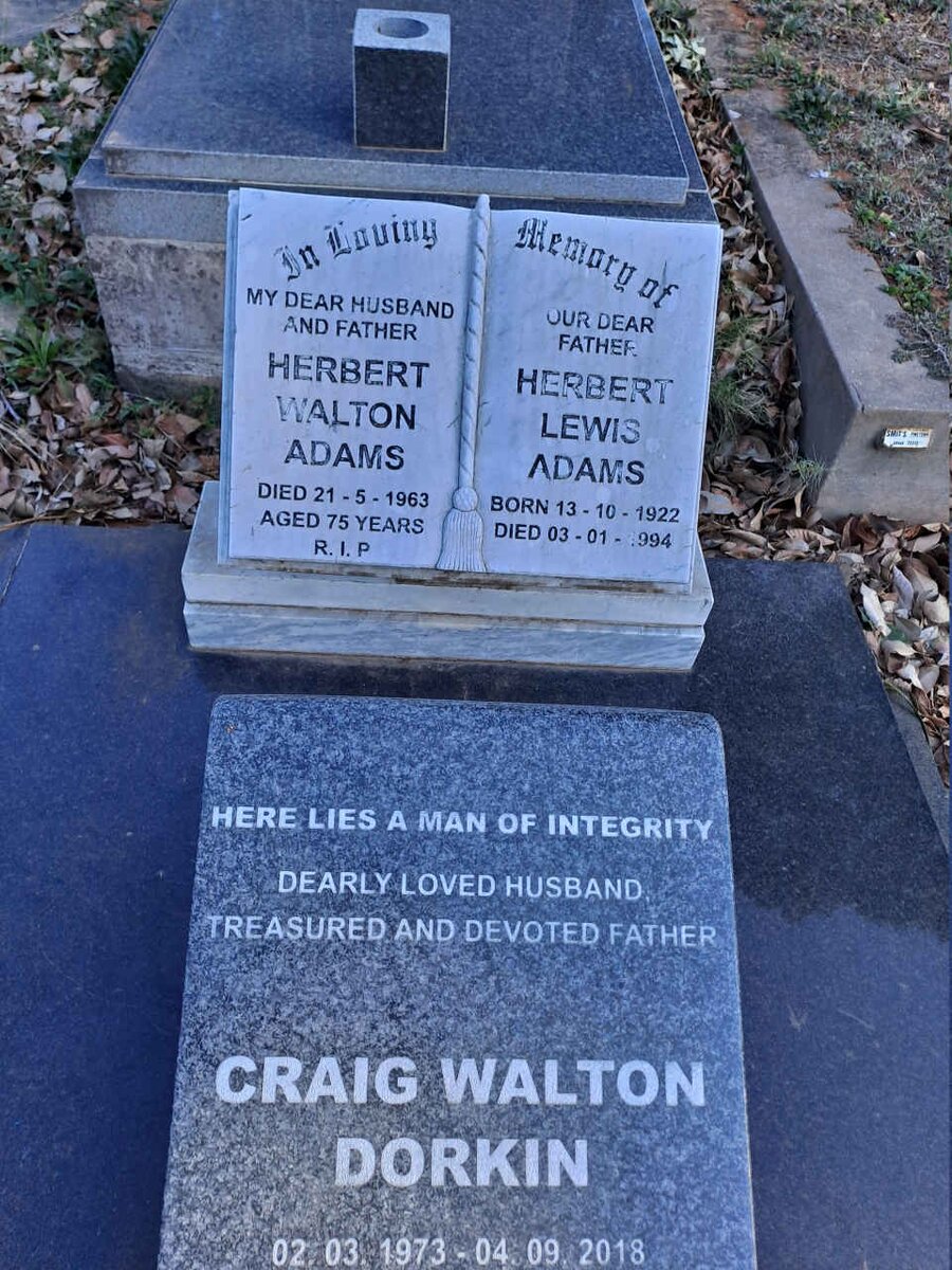 ADAMS Herbert Walton -1963 :: ADAMS Herbert Lewis 1922-1994 :: DORKIN Craig Walton 1973-2018