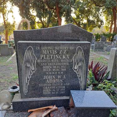 ADAMS John W.A. 1895-1985 :: PLETINCKX Mavis Z.Z. 1947-2008