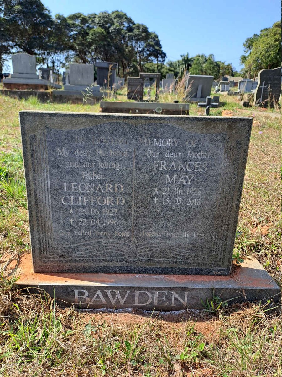 BAWDEN Leonard Clifford 1927-1996 & Frances May 1928-2018