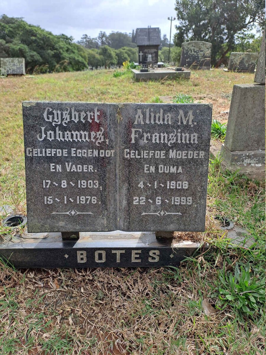 BOTES Gysbert Johannes 1903-1976 & Alida Fransina 1908-1999