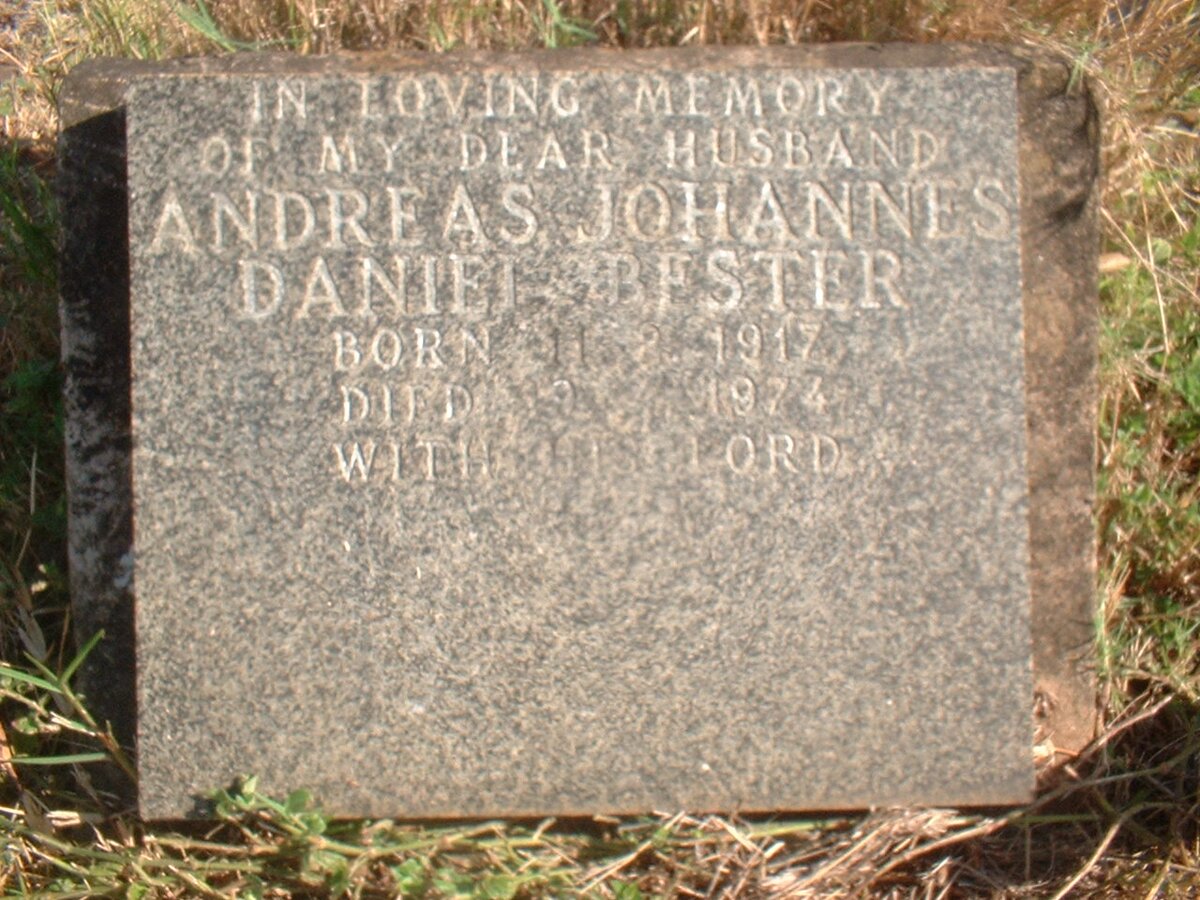 BESTER Andreas Johannes Daniel 1917-1974