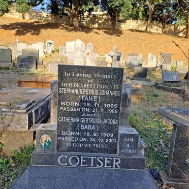 COETSER Stephanus Petrus Johannes 1905-1986 & Catherina Gertruida Jacoba 1909-2003
