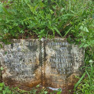 HESSELMAN Marthinus J. 1939-1939 :: HESSELMAN Maria C.C.P. 1910-1959